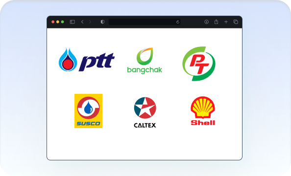 รองรับทุกยี่ห้อและผู้ให้บริการน้ำมัน